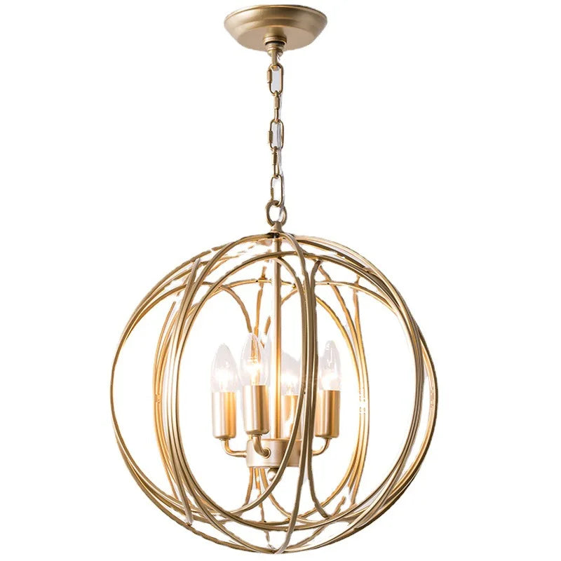 Afralia™ Gold Globe Chandelier Pendant Light for Living Room & Dining Room