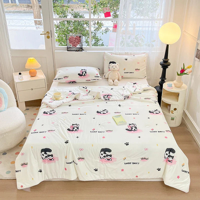 Afralia™ Kids' Summer Quilt: High-End Knitted Fabric, Super Soft & Breathable Comforter