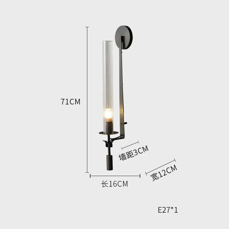 Afralia™ Nordic Iron Glass LED Wall Sconce Lamp for Luxury Living Room Bedroom Lighting