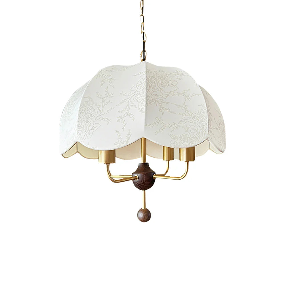 Afralia™ Korean Fabric Pendant Light for Bedroom Study Hotel Chandelier LED Lamp