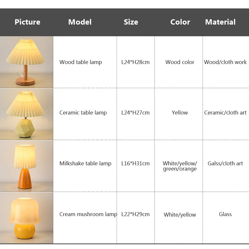 Afralia™ Modern Pleated Table Lamp - Creative Ceramic Wooden Lighting Fixture for Elegant Home Decor