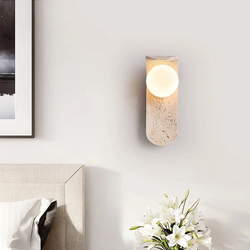 Afralia™ White Glass LED Wall Sconce Modern Stair Light Fixture