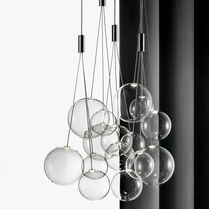 Afralia™ Glass Ball LED Pendant Lamps: Stylish Lighting for Kitchen, Bedroom, Living & Dining Room