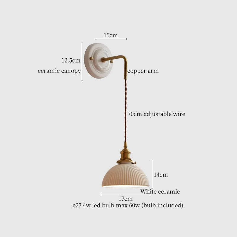 Afralia™ Polka Dot Ceramic LED Wall Lamp Adjustable Wire Interior Wall Sconces