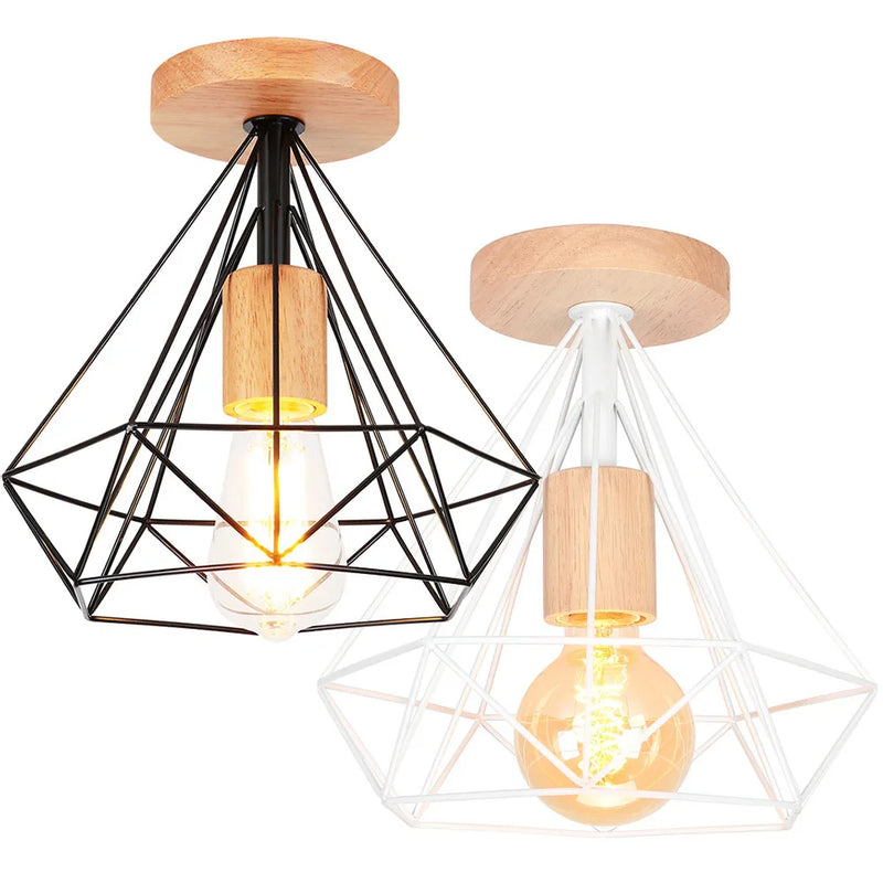 Afralia™ Metal Cage Ceiling Light Fixture, Industrial Rustic Sconce for Modern Lighting