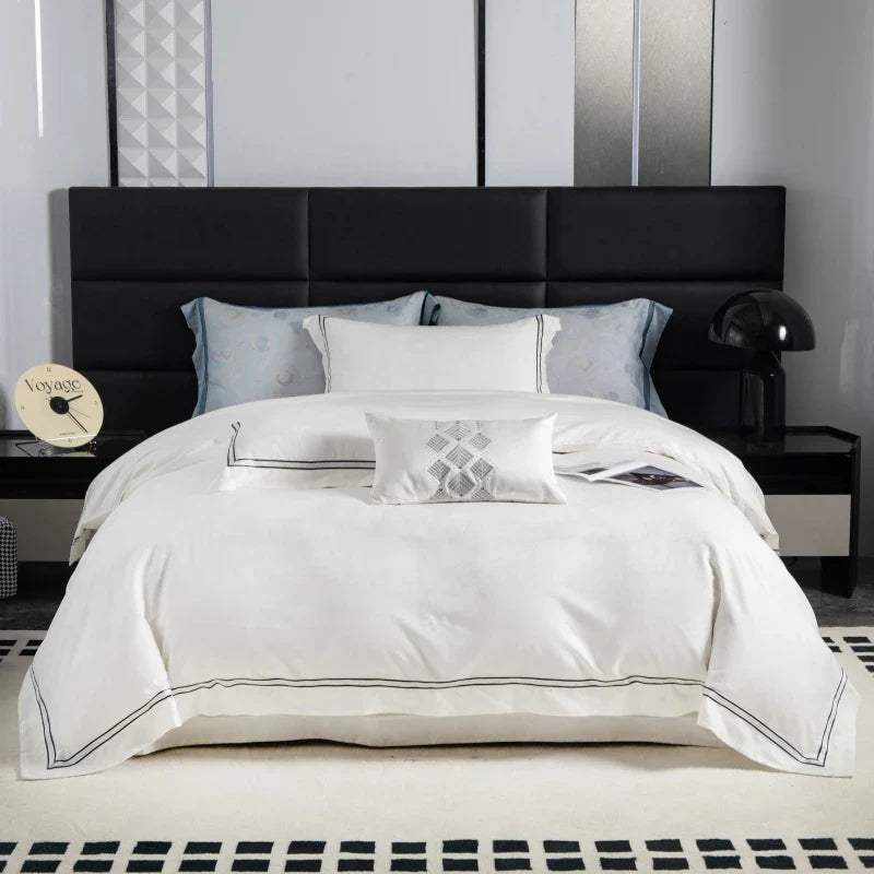 Afralia™ Butterfly Jacquard Lyocell Cotton Luxury Bedding Set Full Queen