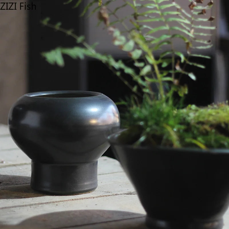 Ceramic Floral Vase Set Afralia™ Aesthetic Desk Decor Minimalist Room Flowers Arrangement