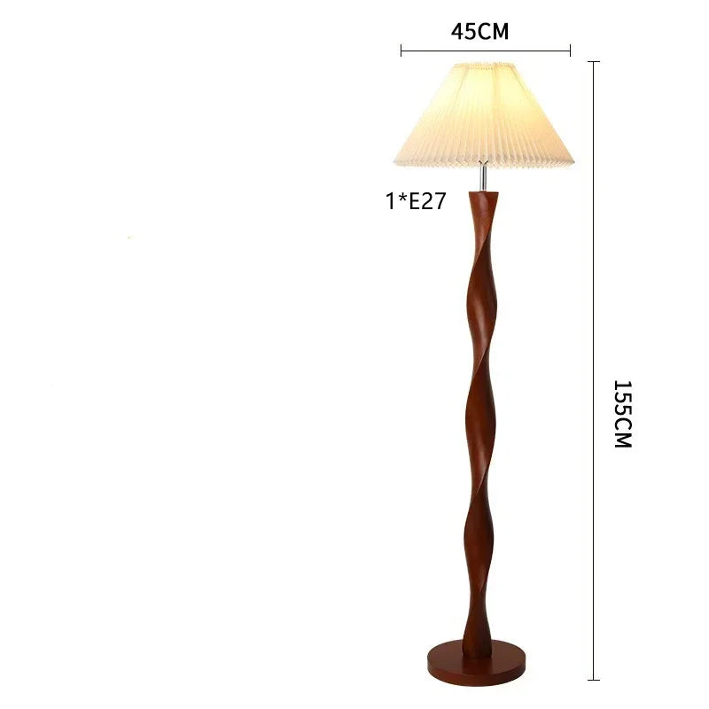 Afralia™ Walnut Floor Lamp, Nordic Design, Classic Style, Luxury Solid Wood for Living Room