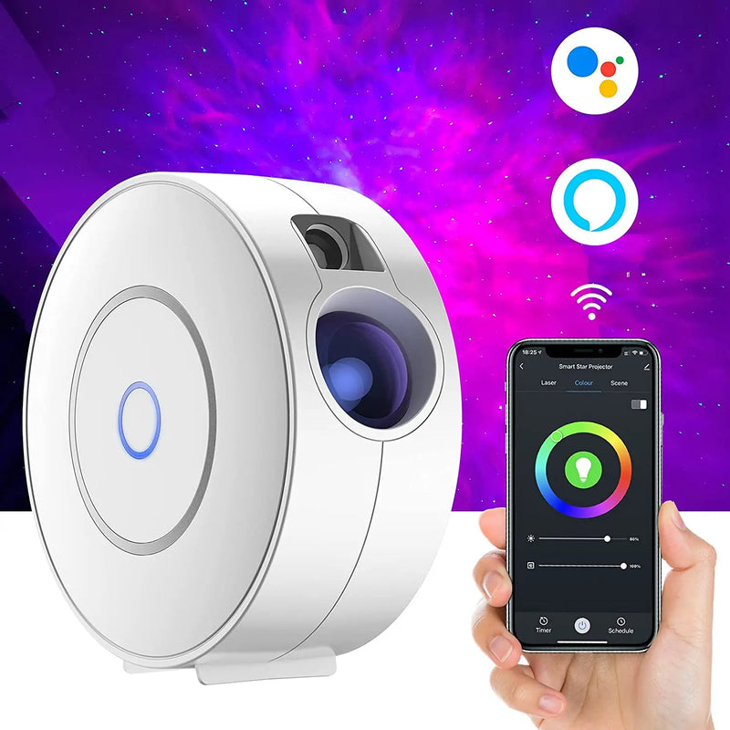 Afralia™ Star Projector Night Light: Smart WiFi Galaxy LED for Kids, Alexa & APP Control