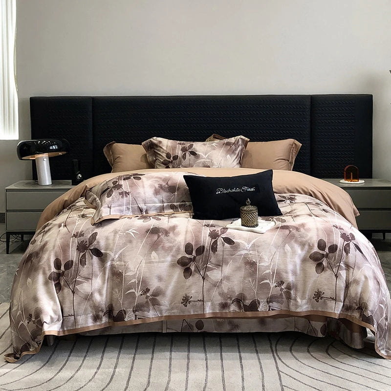 Afralia™ Vintage Rose Print Bedding Set: Duvet, Bed Sheet, Pillowcases