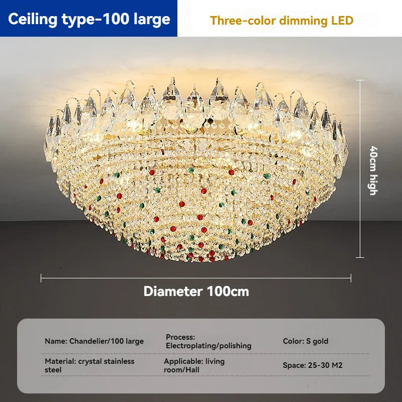 Afralia™ French Crystal Chandelier Creamy Style Modern Living Room Lighting