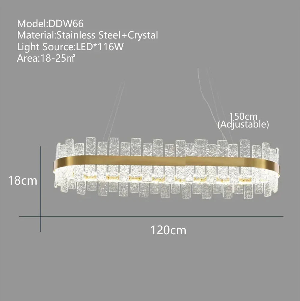 Afralia™ Crystal LED Chandelier: Gold/Black Luxury Pendant Lighting for Home