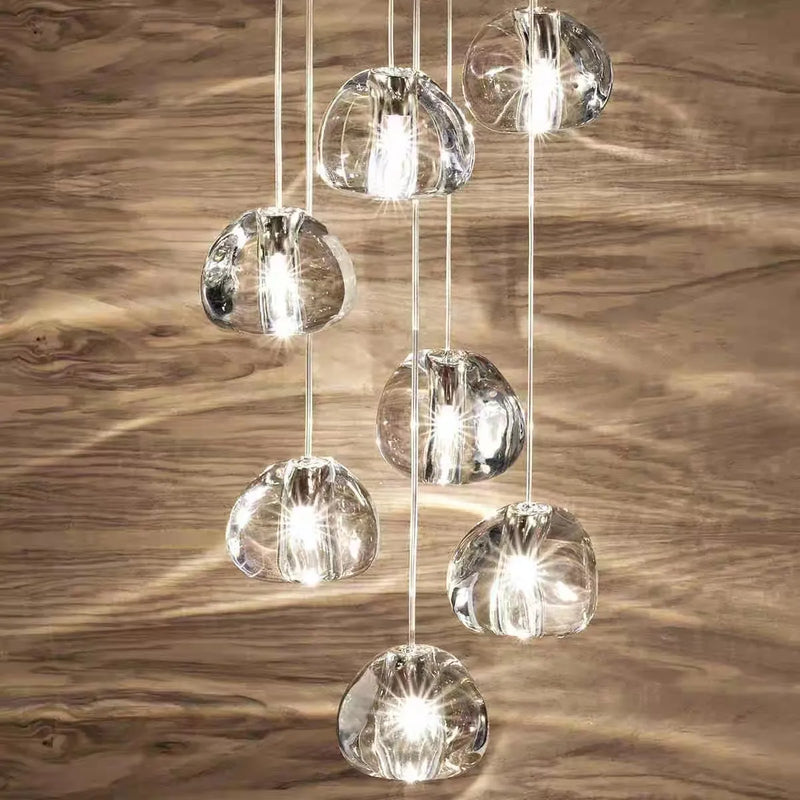 Afralia™ Nordic Revolving Crystal Chandelier for Living Room Dining Room Staircase