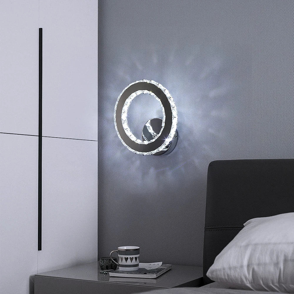 Afralia™ Crystal LED Wall Lamp Modern Cloakroom Bedside Luster for Luxurious Living Spaces