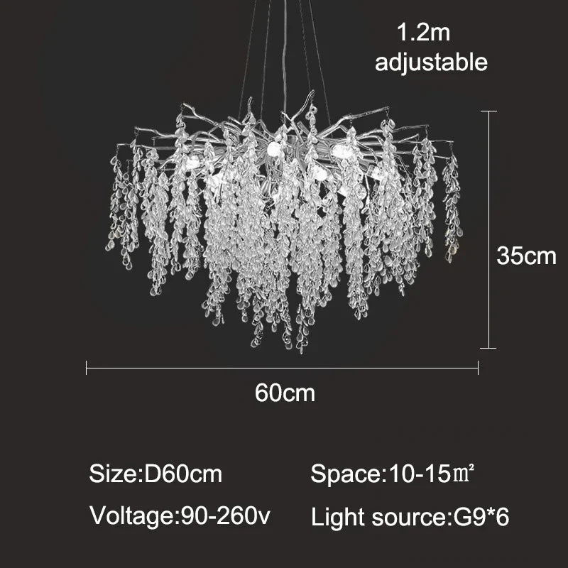Afralia™ Luxury Crystal Chandelier LED Pendant Light for Home Decor and Lighting
