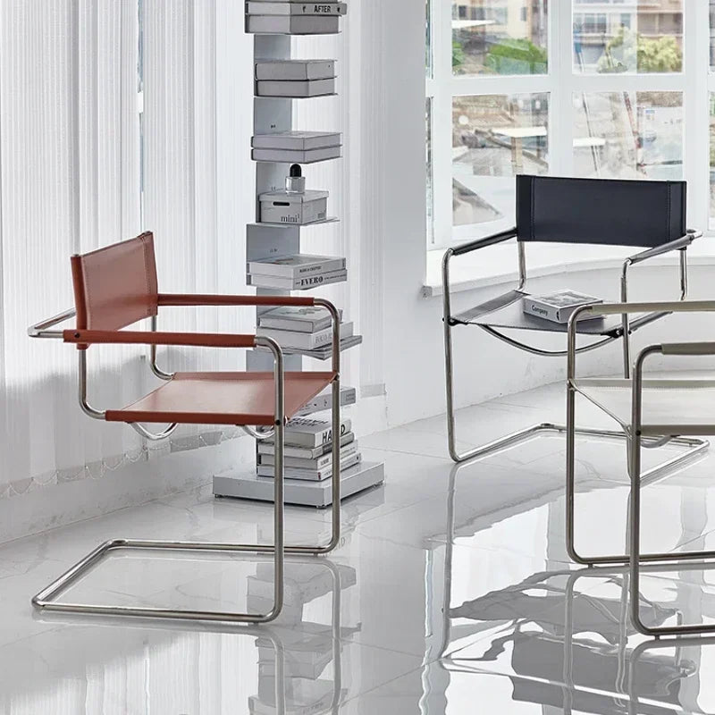 Afralia™ Stainless Steel Single Armchair for Living Room, Bedroom, Office - Creative Nordic Design
