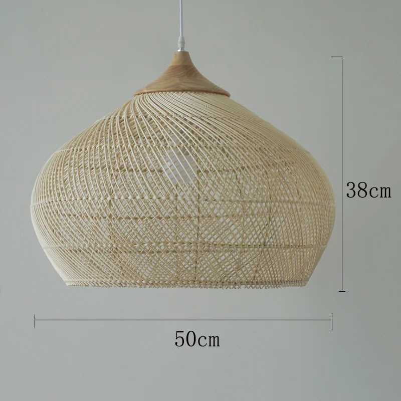 Afralia™ Vintage Rattan Pendant Lamps: Japanese Wabi Sabi Style for Kitchen, Dining Room