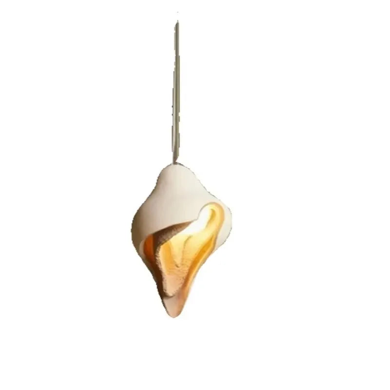 Afralia™ Gypsum Pendant Lamp Conch Design Wabi Sabi Style for Living Room or Bedroom