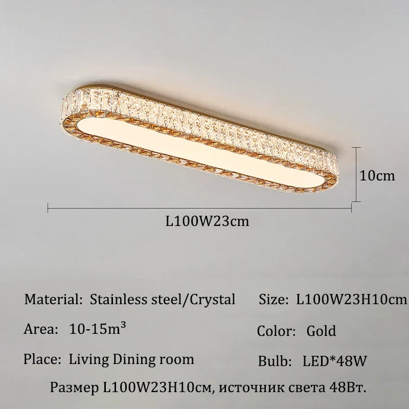 Afralia™ Luxury Gold LED Crystal Ceiling Light Chandelier for Home Living Dining Room