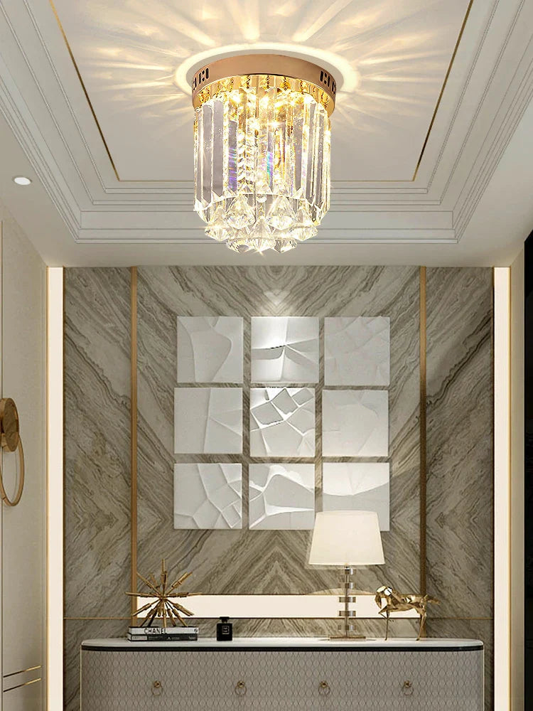 Afralia™ Elegant Crystal Ceiling Light for Entryway, Stairs, and Hallway