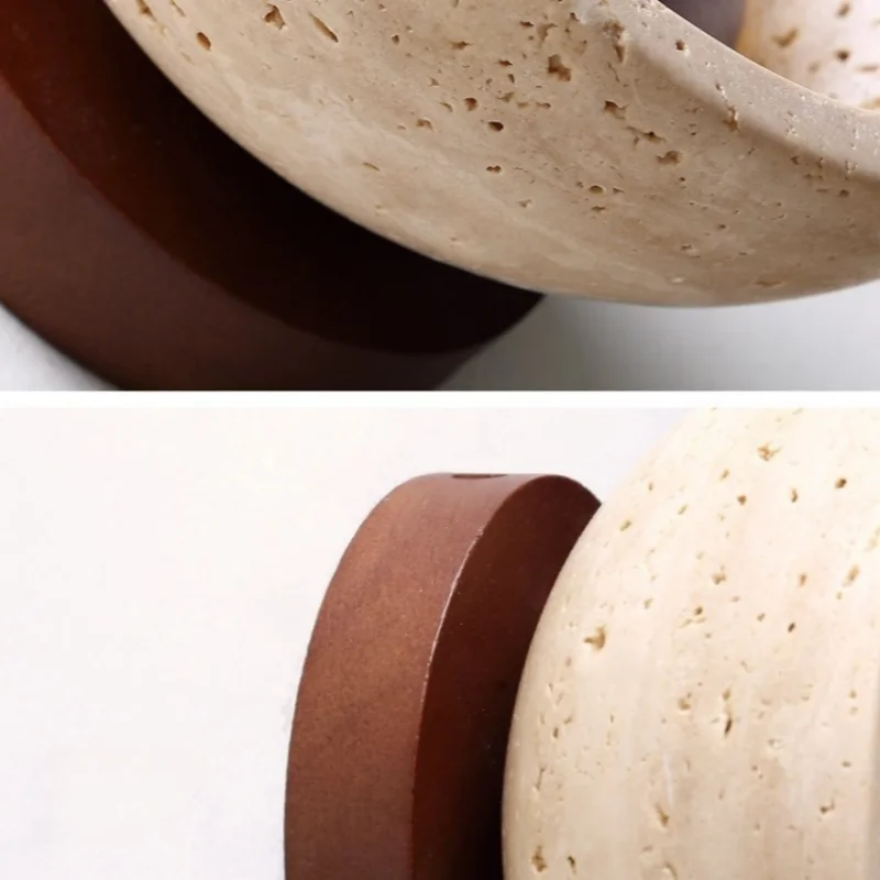 Afralia™ Vintage Stone LED Wall Light Fixture for Reading & Bedside, Natural Wood, Loft Design