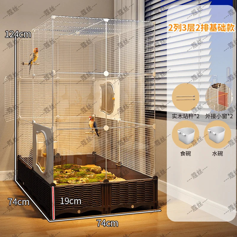 Afralia™ Luxury Tiger Skin Villa with Peony Cage