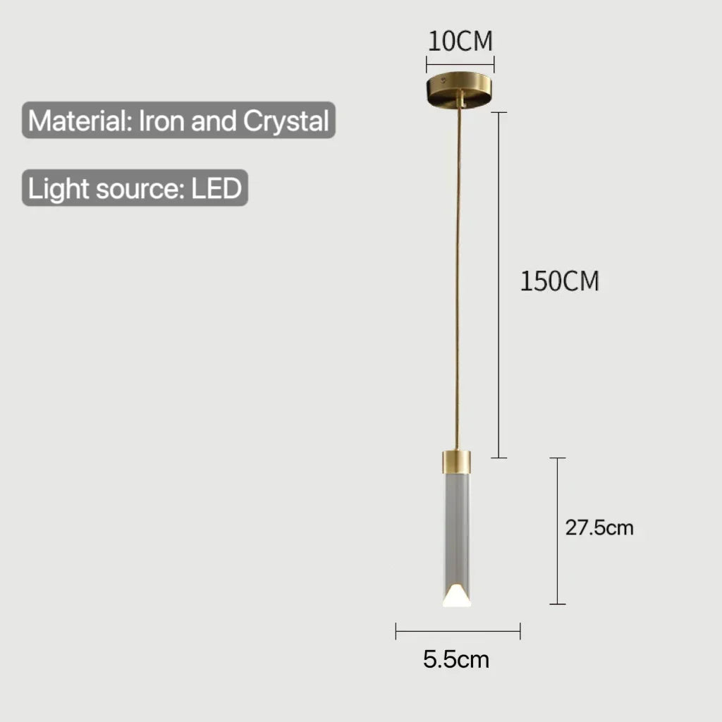 Afralia™ Modern LED Glass Crystal Pendant Light for Home Décor