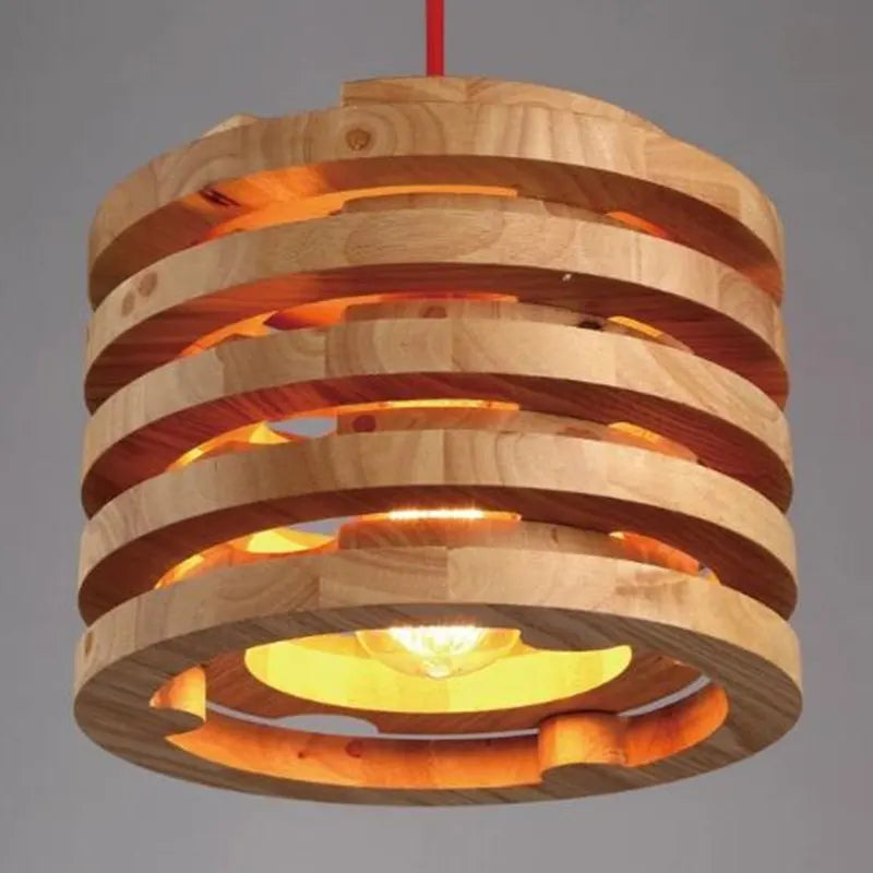 Afralia™ Vintage Wood Pendant Lamp for Restaurant and Cafe Lighting