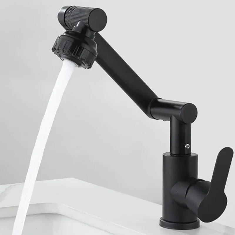 Afralia™ Matte Black Bathroom Mixer Tap with 360° Rotation and 2 Spraying Modes