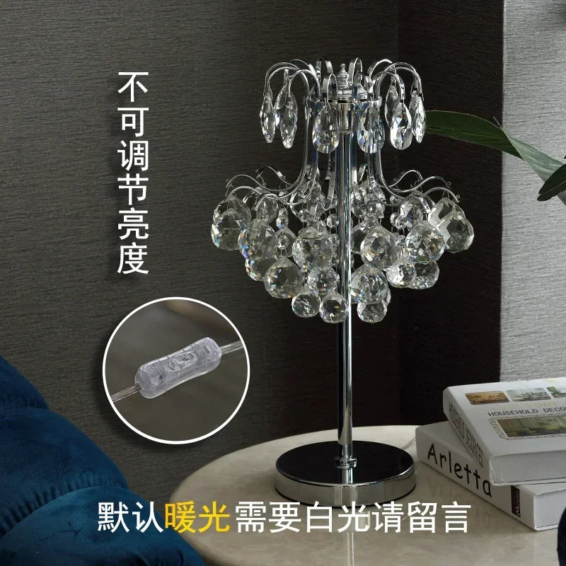 Afralia™ Crystal Table Lamp: Nordic Luxury LED Touch Dimming, Modern Bedroom Bedside Lighting