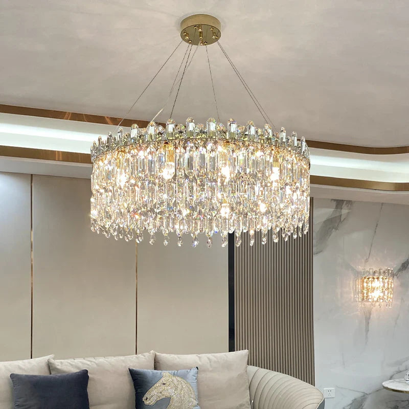 Afralia™ Crystal Pendant Chandelier: Luxury LED Decor for Living Room & Kitchen