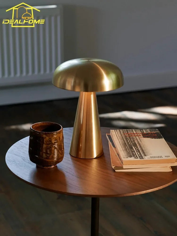 Afralia™ Mushroom Table Lamp Touch Switch Medieval Bauhaus Desk Light for Bedroom