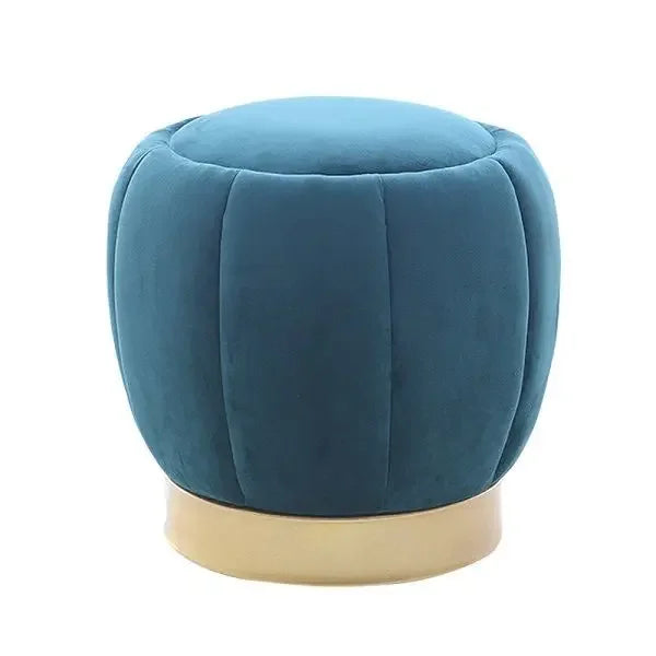Afralia™ Nordic Luxury Bedroom Makeup Stool Ottoman, Solid Wood Vanity Chair Elegant Living Room Furniture