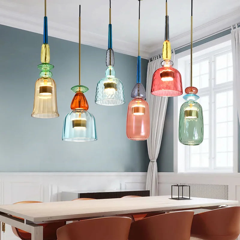 Afralia™ Macaron Glass Chandelier: Modern & Creative Lighting for Restaurant & Store