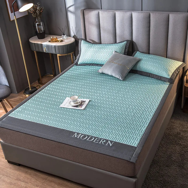 Afralia™ Cooling Latex Bed Mat | Summer Cool Feel | Thicker & Foldable Queen Mat