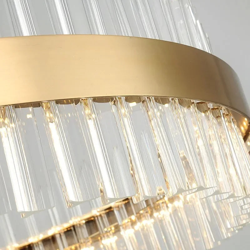 Afralia™ Crystal LED Ring Chandelier | Modern Pendant Light Fixture