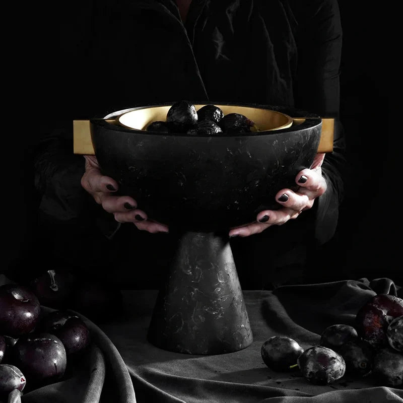 Afralia™ Marble Fruit Bowl: Modern Kitchen & Dining Room Decor Pedestal Tray