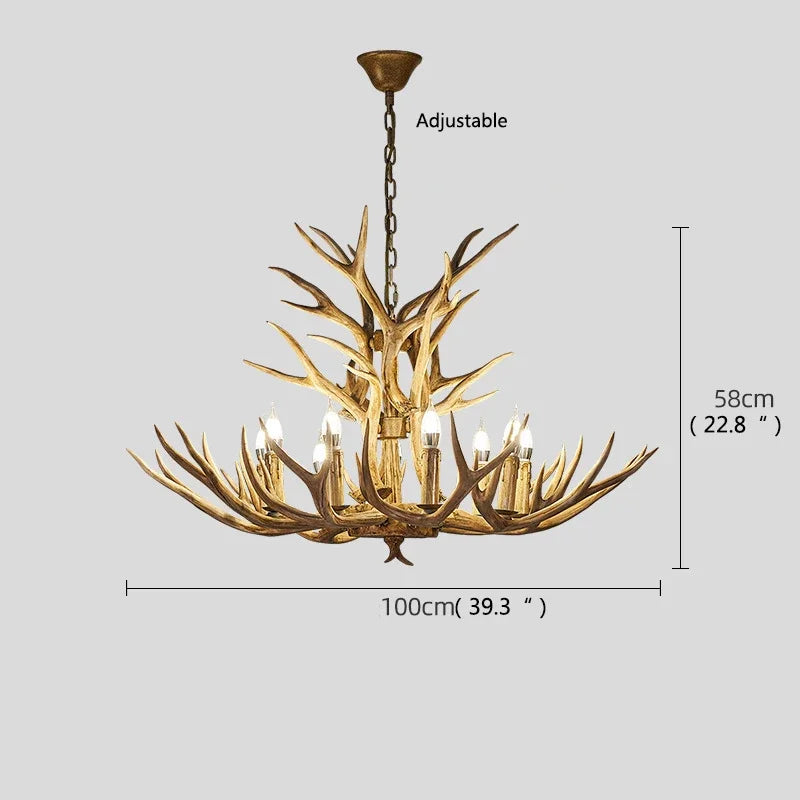 Afralia™ Antler LED Chandeliers: Creative Retro Resin Pendant Lamps for Home & Hospitality Lighting