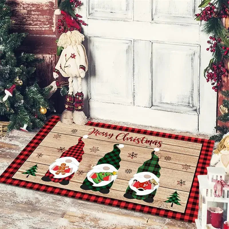 Afralia™ Christmas Snowman Non-slip Floor Mat