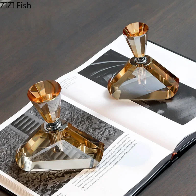 Afralia™ Amber Crystal Perfume Bottle - Creative Aromatherapy Essential Oil Container