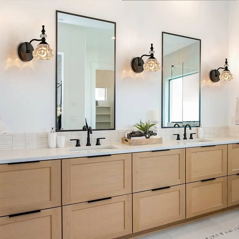 Afralia™ Gold Crystal Wall Lamp: Luxury LED Indoor Light for Living Room, Bedroom, and Bathroom