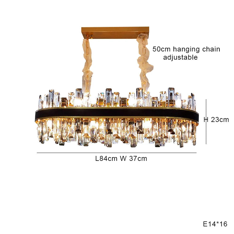 Afralia™ Classic Gray Crystal Chandeliers with LED Lighting for Dining Table