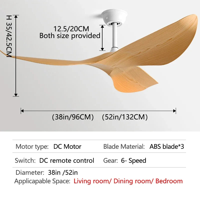 Afralia™ 52" Modern DC Ceiling Fan with Remote Control for Living Room, Restaurant, Office