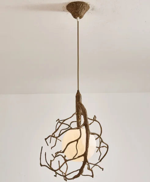 Afralia™ Retro Moon Art Chandelier for Living Room, Bedroom, and Restaurant