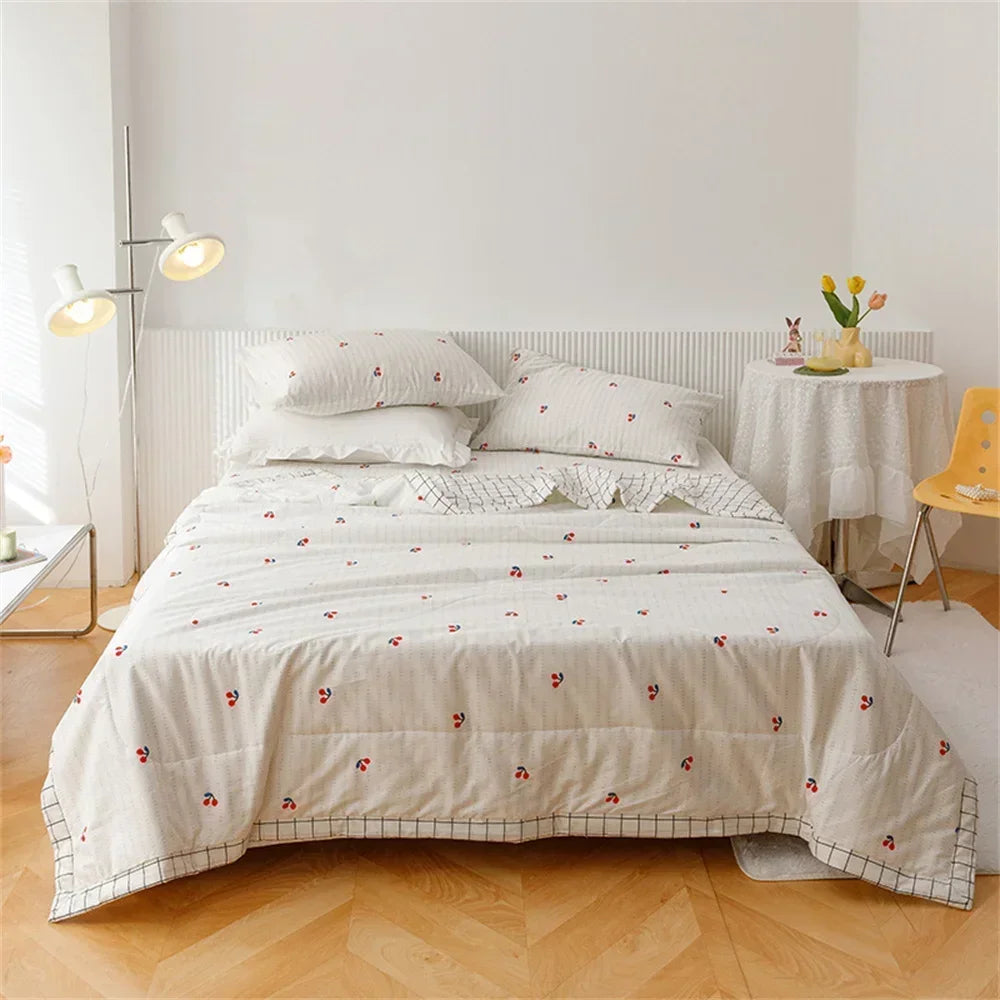 Afralia™ Summer Cotton Quilt Throws Blanket Twin Queen Size