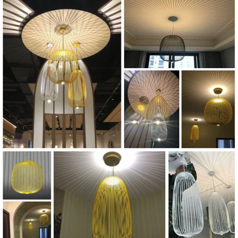 Afralia™ Industrial Birdcage Iron Table Lamp for Bar, Restaurant, Hotel - LED Lighting