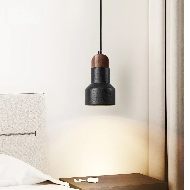 Afralia™ Black Stone LED Hanging Pendant Light for Modern Home Decor