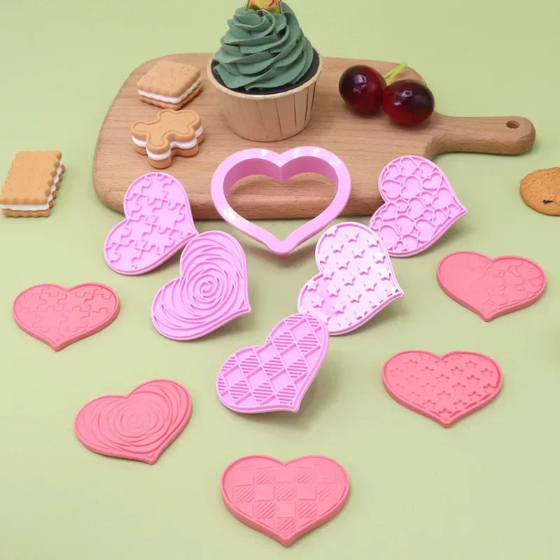 Afralia™ Love Heart Biscuit Cutter - Valentine's Day Cake Decorating Tools