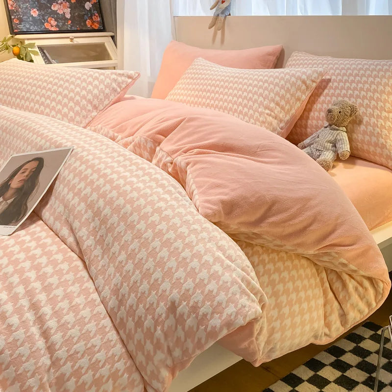 Afralia™ Plush Waffle Fleece Duvet Cover - Cozy 3D Carved Winter Comforter for Adults