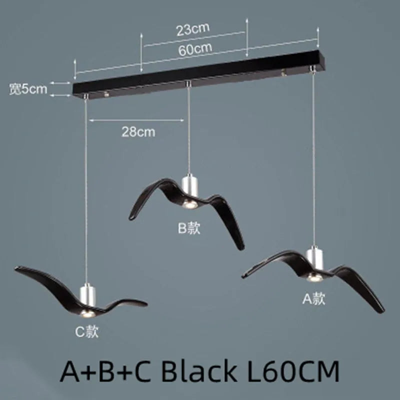Afralia™ Seagull Nordic Bird Resin Pendant Light for Living Room, Dining, Bedroom